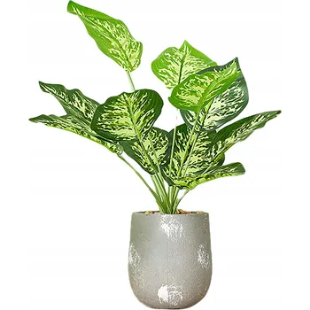 umělá květina UMĚLÁ Rostlina V KVĚTINÁČI REALISTICKÁ 42cm Dieffenbachia do DOMU KANCELÁŘE