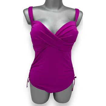 Dámské oblečení Life Beach Dámské fialové jednodílné plavky bez kostice a odepínací vložkou Barva: Fialová, Velikost: 2XL