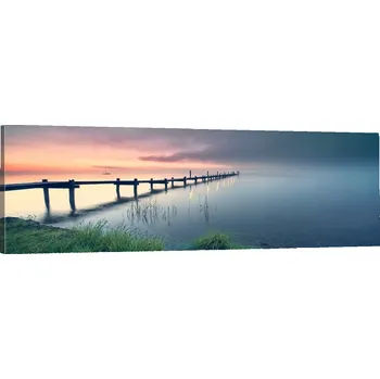 Obraz Obraz na plátně do obýváku PANORAMATICKÝ most jezero příroda 120x40