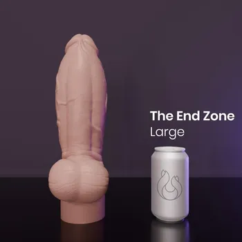 Dildo Erotixxx Toys The End Zone Pale Flesh 75% L, prémiové silikonové dildo s Vac-U-Lock 28,5 x 5,6–8,3 cm
