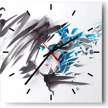 Hodiny Nástěnné hodiny do kuchyně 30x30 Žena Stylové hodiny na skle Loft Tiché