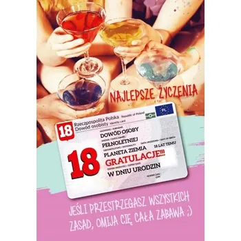 SUPER Přáníčko s občankou, Přání k 18. narozeninám pro HOLKU