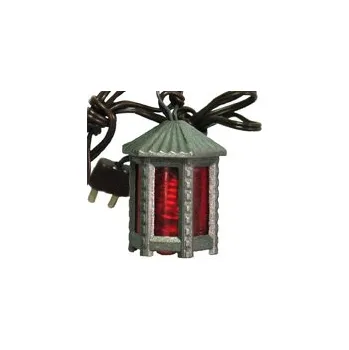 Svícen Lucerna KOVOVÁ, červená, šestihranná 5 cm vysoká