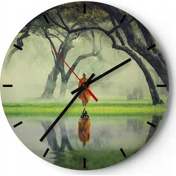 Hodiny Velké nástěnné hodiny 40x40 Asie Skleněné hodiny Kulatý Tiché