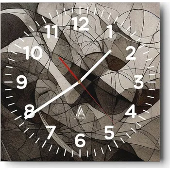 Hodiny Nástěnné hodiny do obýváku 40x40 Umění Bezhlučné Hodiny na skle Tiché