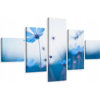 Obraz Vícedílný obraz Modré KVĚTY zblízka 150x90