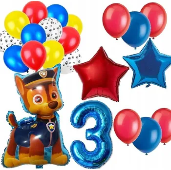 Balónek BALÓNKY SADA k 3. narozeninám Paw Tlapková patrola