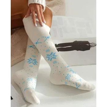 Dámské ponožky DOVOZ EU Dámské froté podkolenky Stars krémové Velikost: 37/41