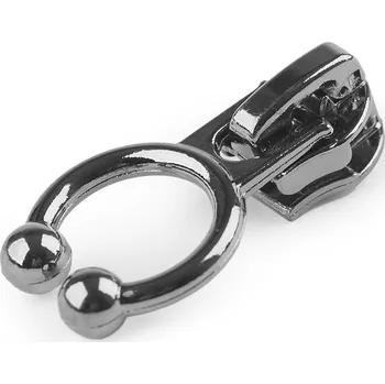 Zip Jezdec ke spirálovým zipům No 5 s ozdobou Varianta: 3 nikl černý, Balení: 4 ks