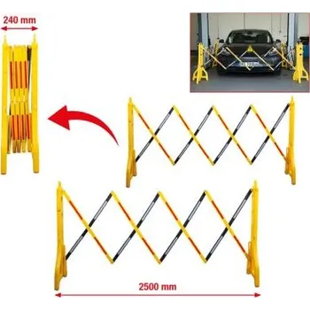 Sada nářadí Výstražné označení KS TOOLS, Nůžková zábrana z plastu, 240–2500 mm, 2dílná souprava