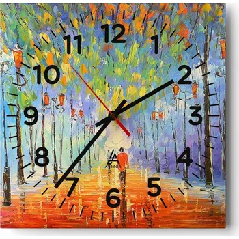 Hodiny Nástěnné hodiny do obýváku 40x40 Ulička Tiché skleněné hodiny Bez hlučného chodu