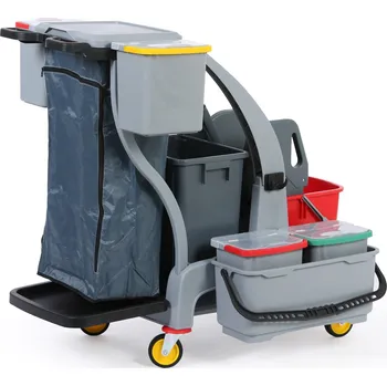 Úklidový vozík B2B Partner Profesionální úklidový vozík s vědry a držákem na pytle, 885 x 986 x 1060 mm