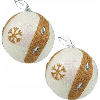 Vánoční dekorace Vánoční Koule zdobená, sady vánoční koule 10 cm 2 ks