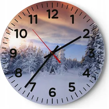 Hodiny Kuchyňské nástěnné hodiny 30x30 Krajina Moderní Skleněné hodiny do obýváku Tiché