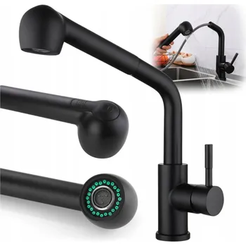 Vodovodní baterie Stojánková kuchyňská baterie Zolta Černá kuchyňská baterie