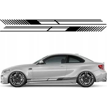 Samolepicí dekorace na vozidlo 2x SAMOLEPKY Grafika na bok auta SPORTOVNÍ PRUHY LINKY 10x211