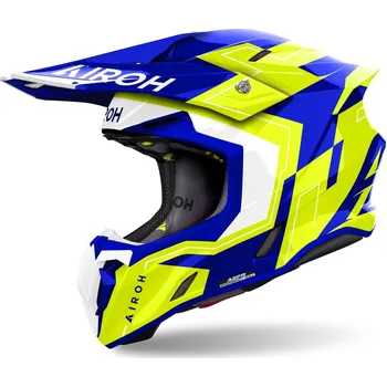 Helma na motorku Motokrosová přilba TWIST 3 Dizzy, AIROH (lesklá modrá/žlutá) 2025