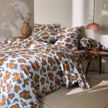 Povlečení Blancheporte Povlečení Pedro s potiskem zvířecí kůže, polycoton šedá povlak na polštář 63x63 cm