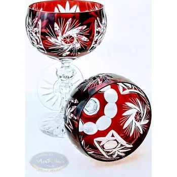 Sklenice Rubínové křišťálové skleničky na šampaňské 150 Ml M