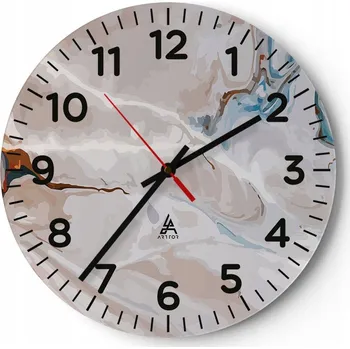 Hodiny Kuchyňské nástěnné hodiny 30x30 Abstrakce Moderní skleněné hodiny Tiché