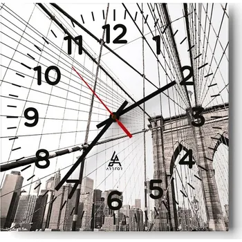 Hodiny Nástěnné hodiny do obýváku 40x40 Most Tiché hodiny na skle Stylové Tiché