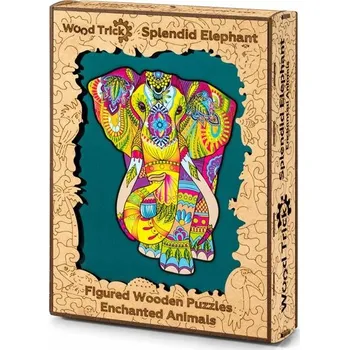 Dřevěná hračka Wood Trick Nádherný Slon Puzzle Dřevěné