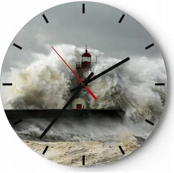 Hodiny Nástěnné hodiny do kuchyně 30x30 Krajina Skleněné hodiny do obýváku Tiché