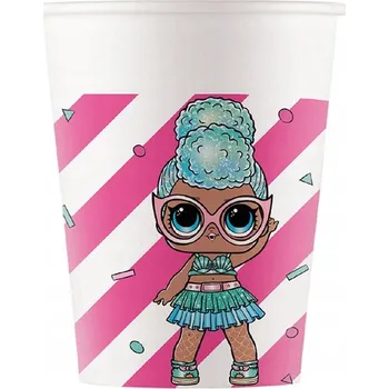 Party nádobí Papírové Kelímky o objemu 200 ml. LOL překvapení.