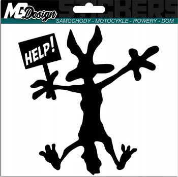 Samolepicí dekorace na vozidlo NÁLEPKA na auto - KOJOT POMOC - SAMOLEPKA 14x15 cm