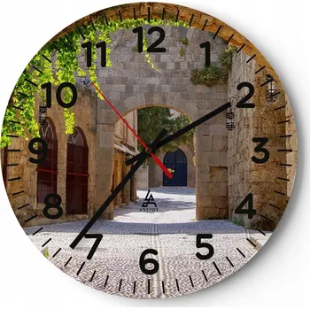 Hodiny Kuchyňské nástěnné hodiny 30x30 Architektura Moderní skleněné hodiny Tiché