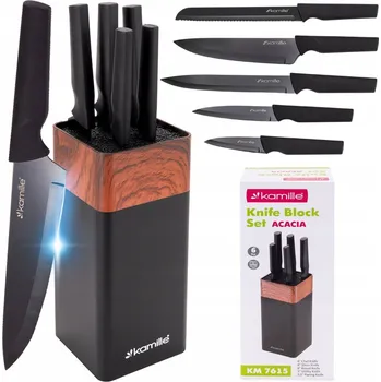 Kuchyňský nůž SADA KUCHYŇSKÝCH NOŽE , NOŽE , SADA 5 NOŽŮ + STOJAN KAMILLE
