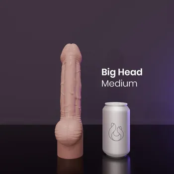 Dildo Erotixxx Toys Big Head Warm Flesh 40% M, prémiové silikonové dildo s Vac-U-Lock 28 x 5,7–6,4 cm