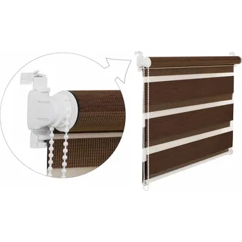 Roleta ZEBRA-SHOP Roleta DEN A NOC / MINI / PREMIUM / tm. hnědý melír / BH 16 Barva mechanizmu: bílá, Výška: 150, Šířka: 104