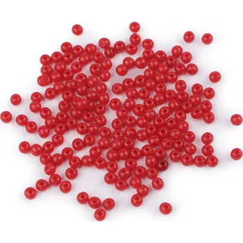 Korálek Plastové korálky Color Ø4 mm Varianta: 4 červená, Balení: 20 g