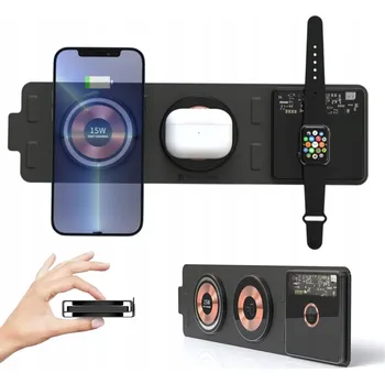 INDUKČNÍ NABÍJEČKA 3V1 MAGSAFE PRO IPHONE, AIRPODS A APPLE WATCH