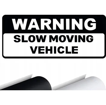 Samolepicí dekorace na vozidlo NÁLEPKA na auto VAROVÁNÍ POMALU JEDOUCÍ VOZIDLO Pomalý Vozidlo 15x6