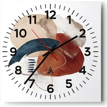 Hodiny Kuchyňské nástěnné hodiny 30x30 Abstrakce Skleněné hodiny do obýváku Moderní Tiché