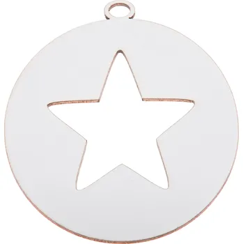 Vánoční dekorace VÁNOČNÍ KOULE na vánoční stromeček HVĚZDIČKA PŘÍVĚSEK PREMIUM bílá