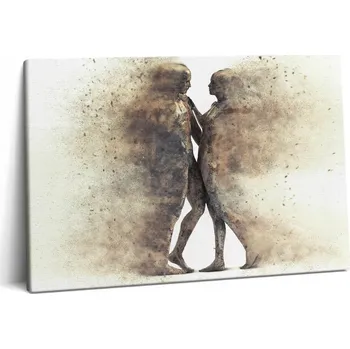 Obraz Obraz Canvas Do Biura Dřevěný Rám Abstrakce Lidé A Písek 60x40 cm