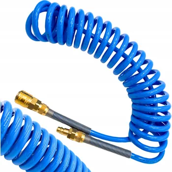 Příslušenství ke kompresoru Spirálová pneumatická hadice ke kompresoru RQS 10mm/6,5mm, 7,5 metru