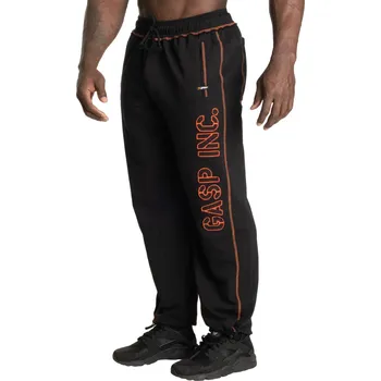 Gasp DIVISION SWEATPANTS BLACK/FLAME – tepláky Gasp černo-oranžové Velikost: XXL
