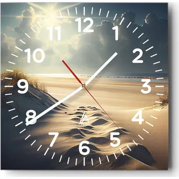 Hodiny Nástěnné hodiny do obýváku 40x40 Písečné duny Tiché hodiny na skle Stylové
