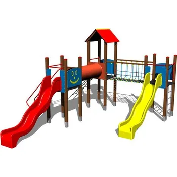 Dětské hřiště Playground System DĚTSKÉ HŘIŠTĚ - velká multifunkční sestava se skluzavkami 4U307K-15 - celokovová