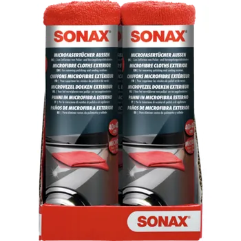Utěrka Čistící utěrka SONAX, 2KS Utěrka z mikrovlákna na karoserie - červená