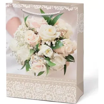 Papírová taška dárková vel.T5 SVATEBNÍ 260x320x138 mm (5252827.3)