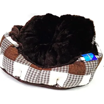 Pelíšek pro psa Hnědobéžový pelíšek pro psa - 45x40 cm (Malý hnědo-béžový pelíšek pro psy vyniká svou pohodlností i příjemným vzhledem. Hodí se pro malá plemena, která potřebují pocit tepla a bezpečí.)