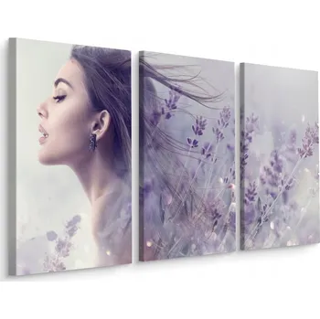 Obraz Obraz Tryptych Tvář Ženy LEVANDULE Koláž 60x40