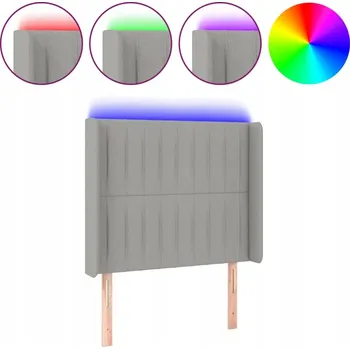 LED záhlaví postele světle šedé 93x16x118/128 cm