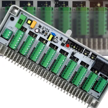 Ovládací lišta pro ústřednu topení s modem, čerpadlo, kotel, kamna, 8 sekcí ESCO