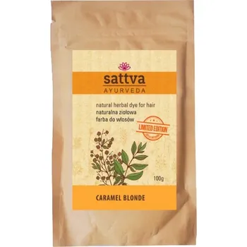 Barva na vlasy Henna na vlasy Sattva pro blond vlasy, odstín KARAMELOVÁ BLOND